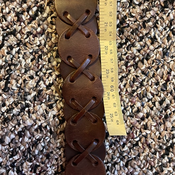 Large leather braided belt - Picture 7 of 9